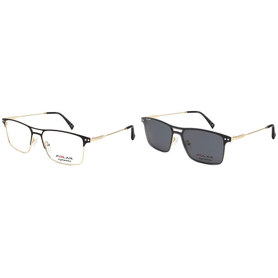 Rame ochelari de vedere barbati Polar CLIP-ON 418 | 78 Aurii Rectangulare originale din Otel cu comanda online
