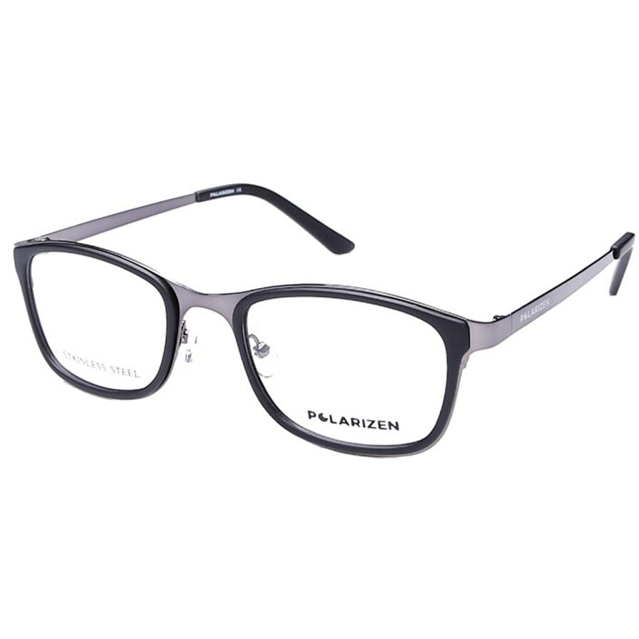Rame ochelari de vedere barbati Polarizen 8764 C5 Negre Rectangulare originale din Metal cu comanda online