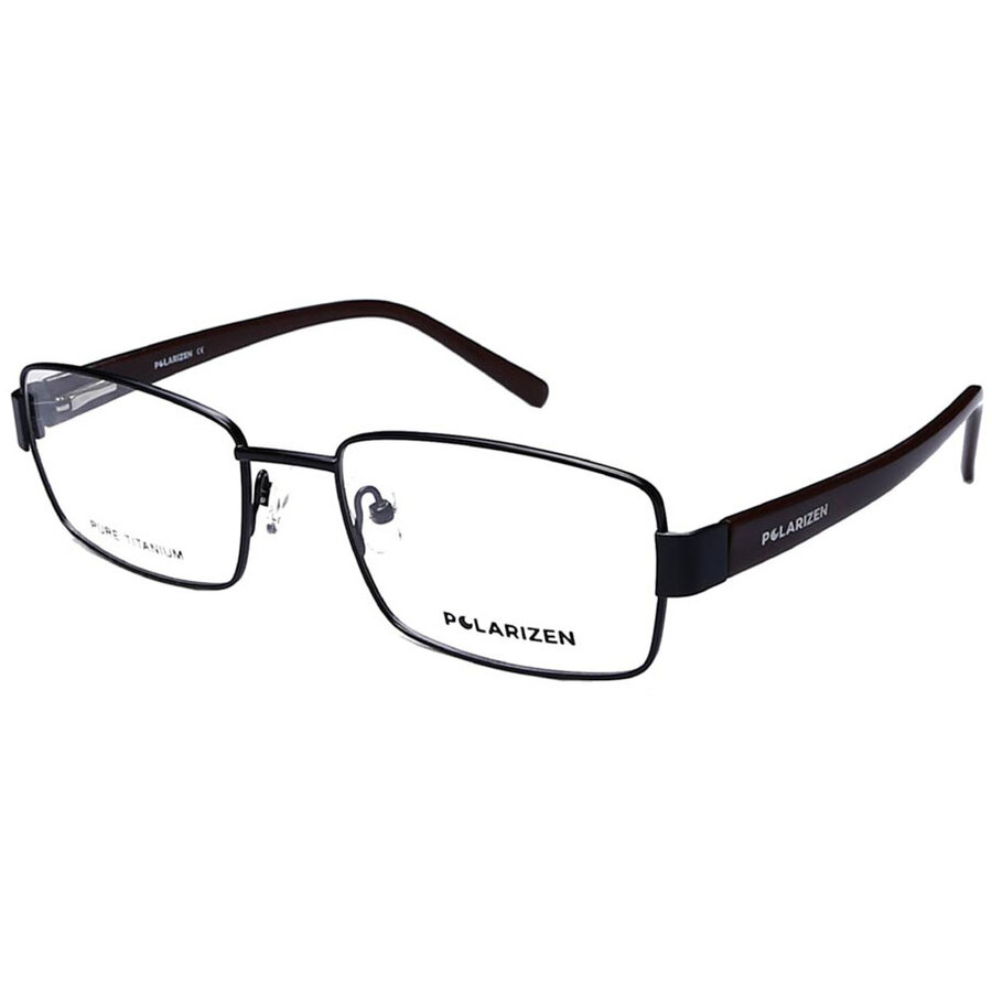 Rame ochelari de vedere barbati Polarizen 8947 C5 Negre Rectangulare originale din Metal cu comanda online