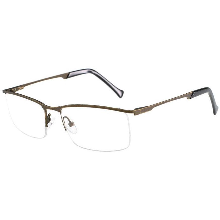 Rame ochelari de vedere barbati Polarizen 9078 C4 Maro Rectangulare originale din Metal cu comanda online