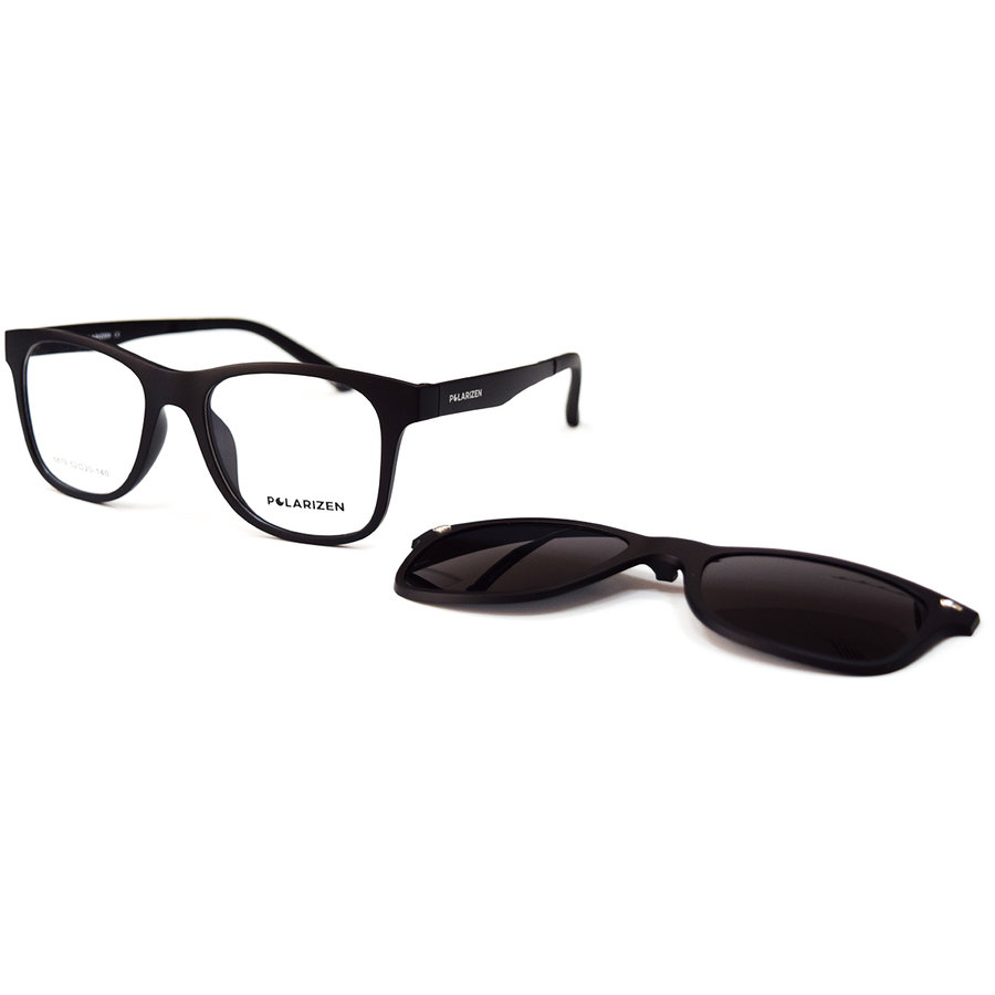 Rame ochelari de vedere barbati Polarizen CLIP-ON 6879 5 Negre Clip-on originale din Plastic cu comanda online