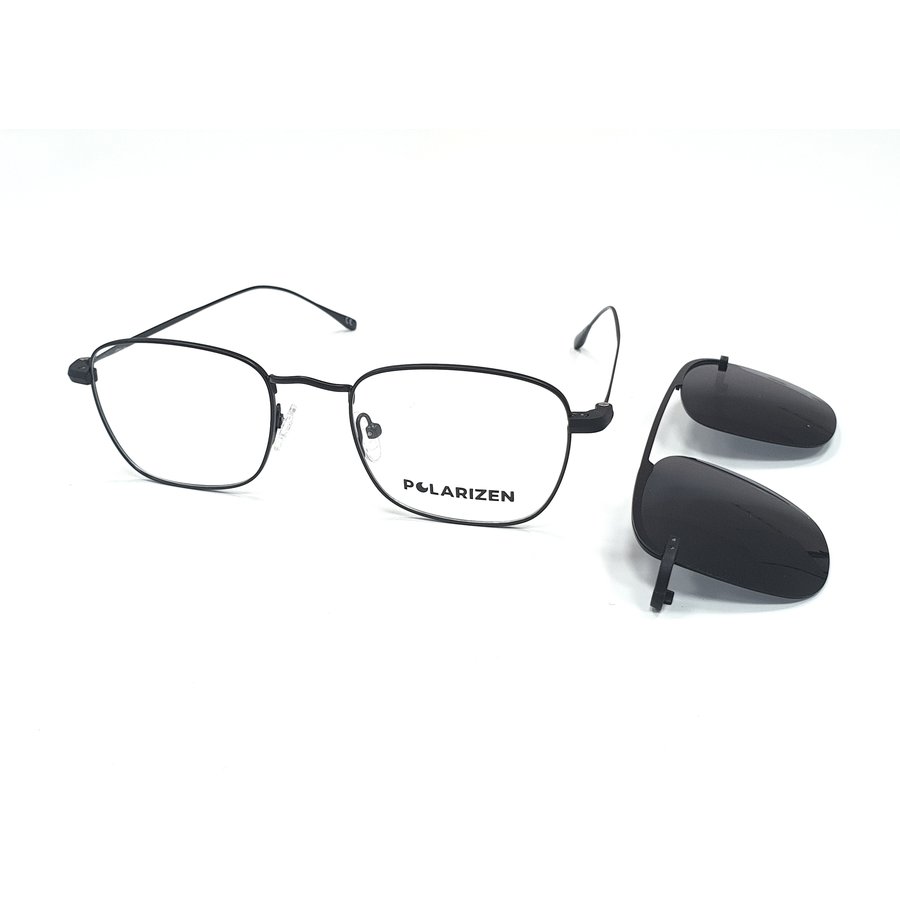 Rame ochelari de vedere barbati Polarizen CLIP-ON DC3040 C1 Negre Clip-on originale din Metal cu comanda online