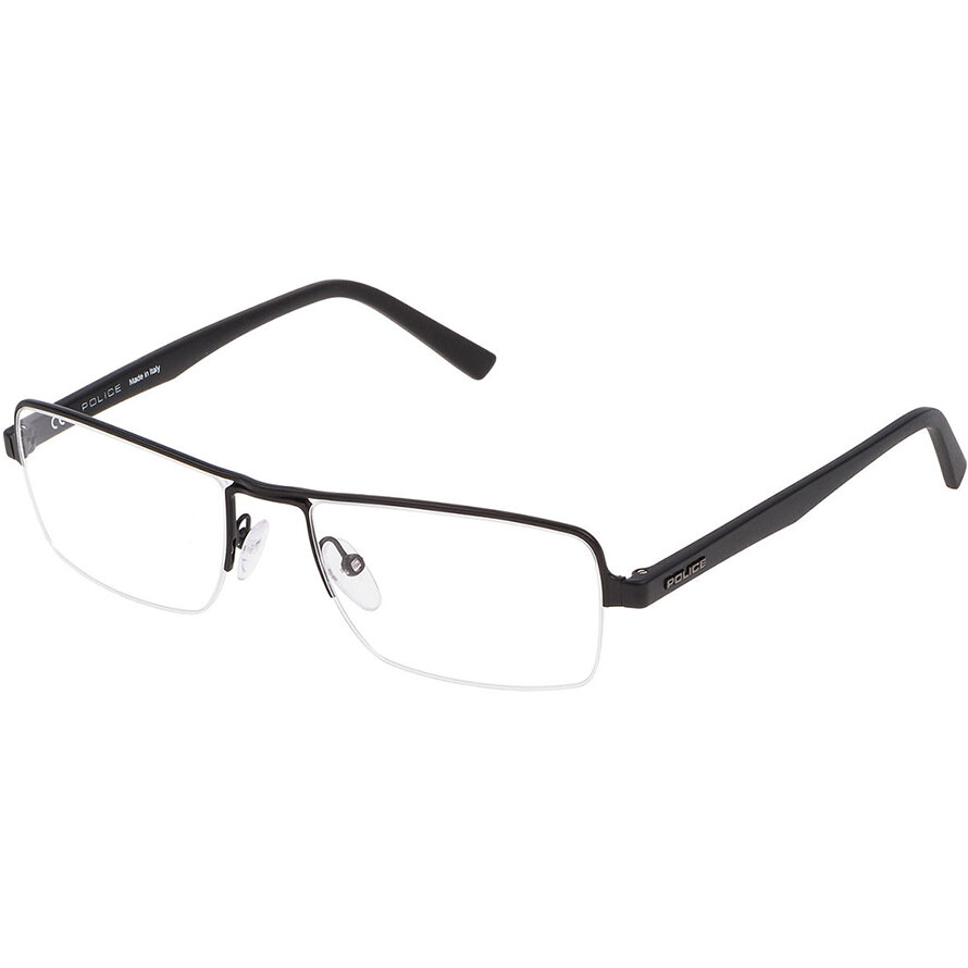 Rame ochelari de vedere barbati Police VPL257 0531 Rectangulare Negre originale din Metal cu comanda online