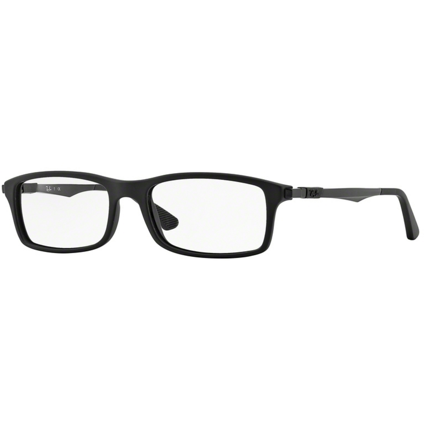 Rame ochelari de vedere barbati Ray-Ban RX7017 5196 Rectangulare Negre originale din Plastic cu comanda online