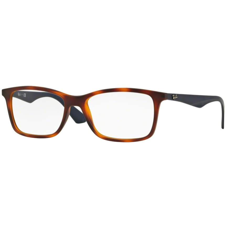 Rame ochelari de vedere barbati Ray-Ban RX7047 5574 Rectangulare Havana originale din Plastic cu comanda online