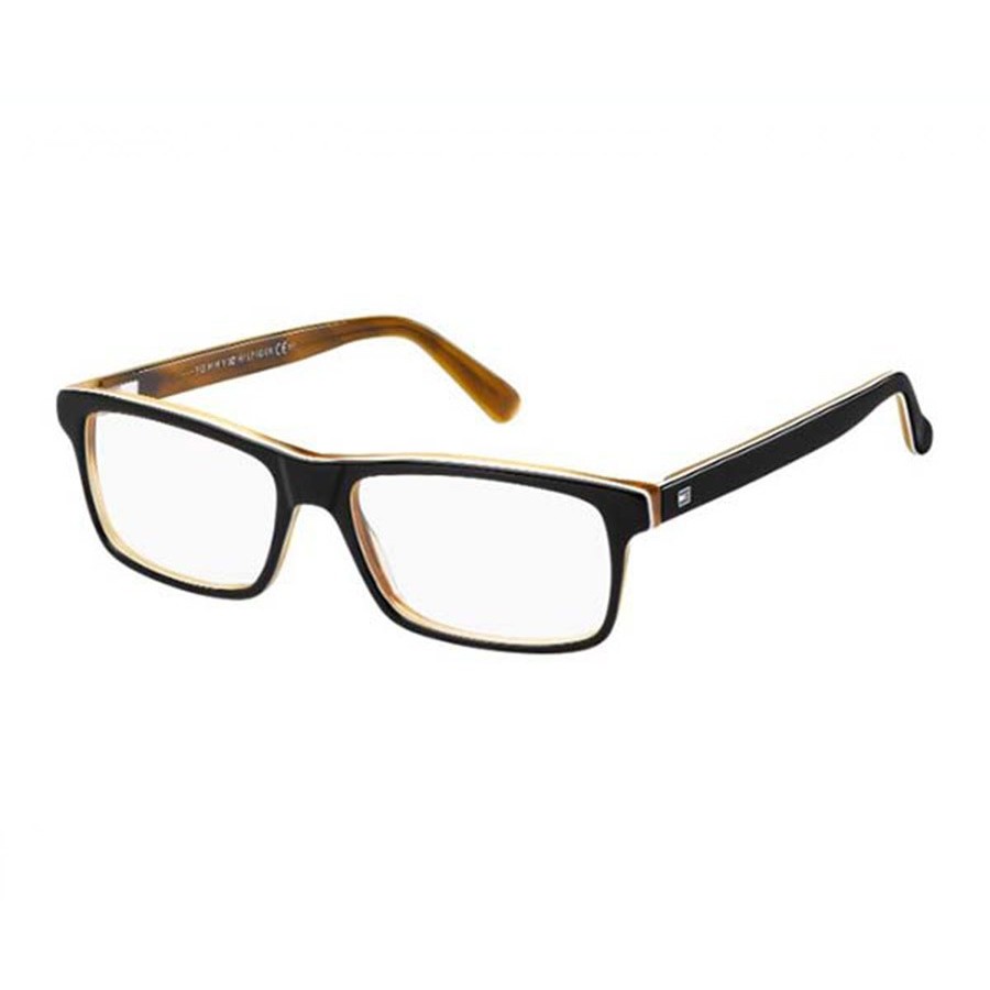 Rame ochelari de vedere barbati TOMMY HILFIGER (S) TH1328 UNO BLACK Negre Rectangulare originale din Plastic cu comanda online