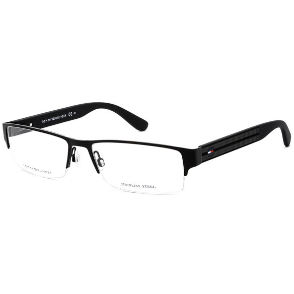 Rame ochelari de vedere barbati TOMMY HILFIGER TH 1236 94X Rectangulare Negre originale din Otel cu comanda online