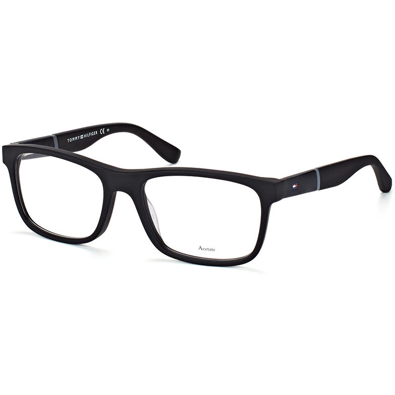 Rame ochelari de vedere barbati TOMMY HILFIGER TH 1282 KUN Negre Rectangulare originale din Acetat cu comanda online