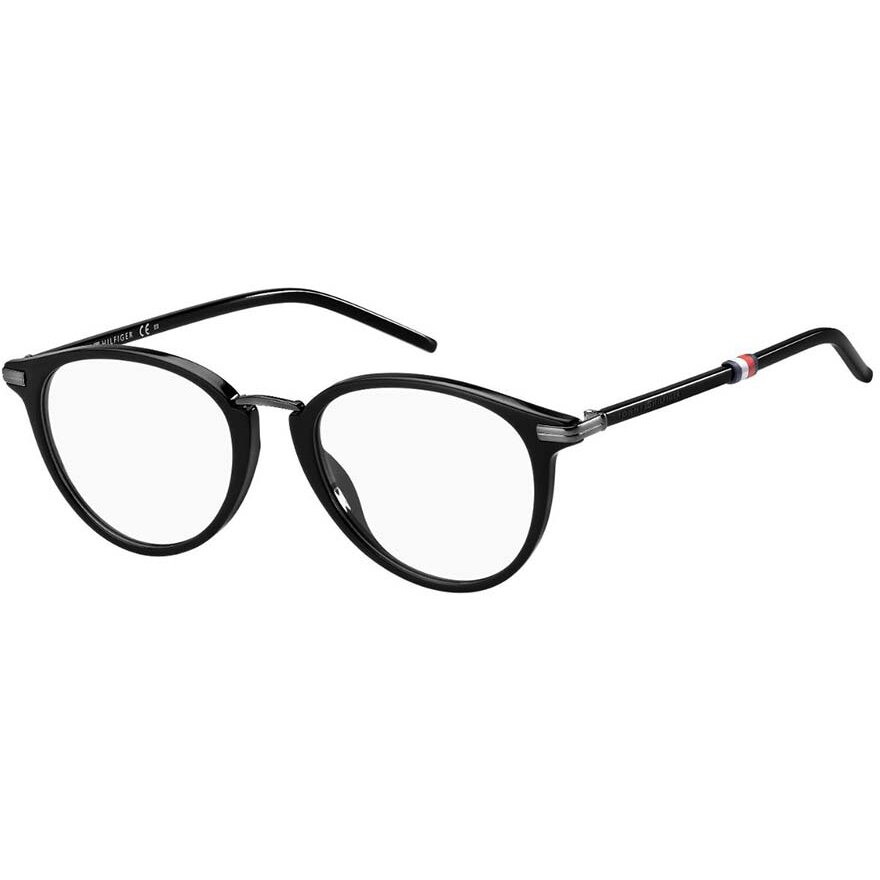 Rame ochelari de vedere barbati Tommy Hilfiger TH 1688 807 Rotunde Negre originale din Plastic cu comanda online