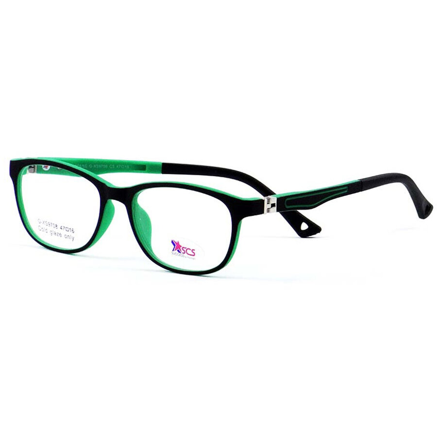 Rame ochelari de vedere copii Success XS 9708 C5 Rectangulare Negre/Verzi originali cu rama de Plastic cu comanda online