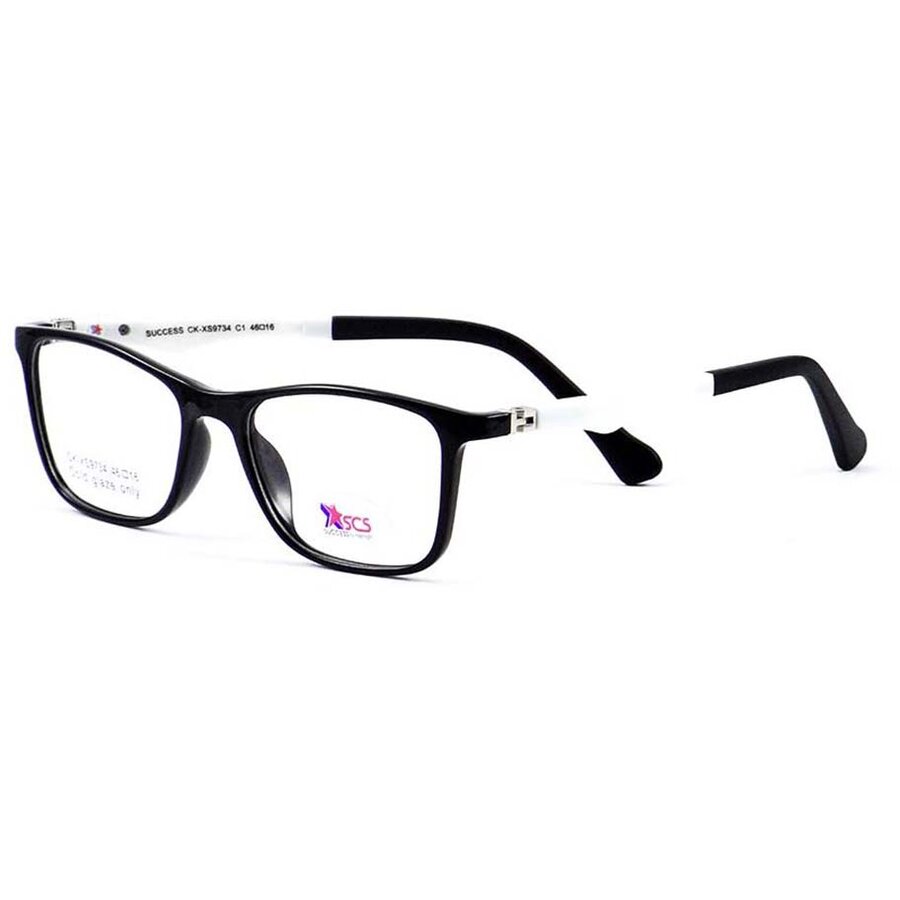 Rame ochelari de vedere copii Success XS 9734 C1 Rectangulare Negre originali cu rama de Plastic cu comanda online