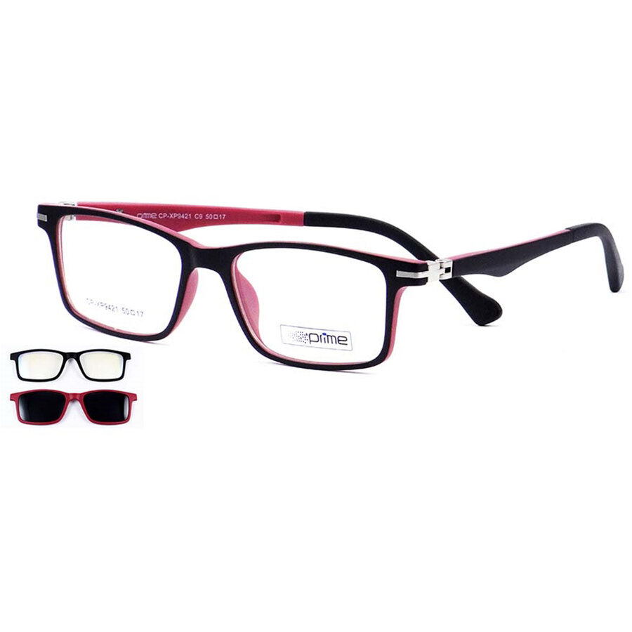 Rame ochelari de vedere copii clip-on Success XP 9421 C9 Clip-on Negre originali cu rama de Plastic cu comanda online