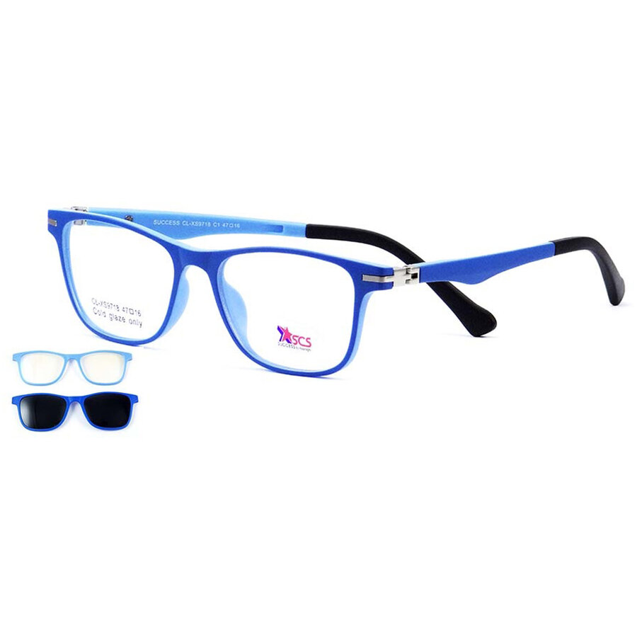 Rame ochelari de vedere copii clip-on Success XS 9718 c1 Clip-on Albastre originali cu rama de Plastic cu comanda online