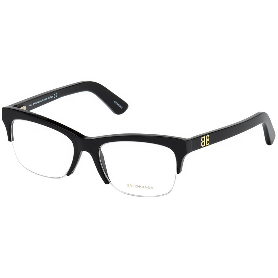 Rame ochelari de vedere dama Balenciaga BA5087 001 Patrate Negre originale din Plastic cu comanda online
