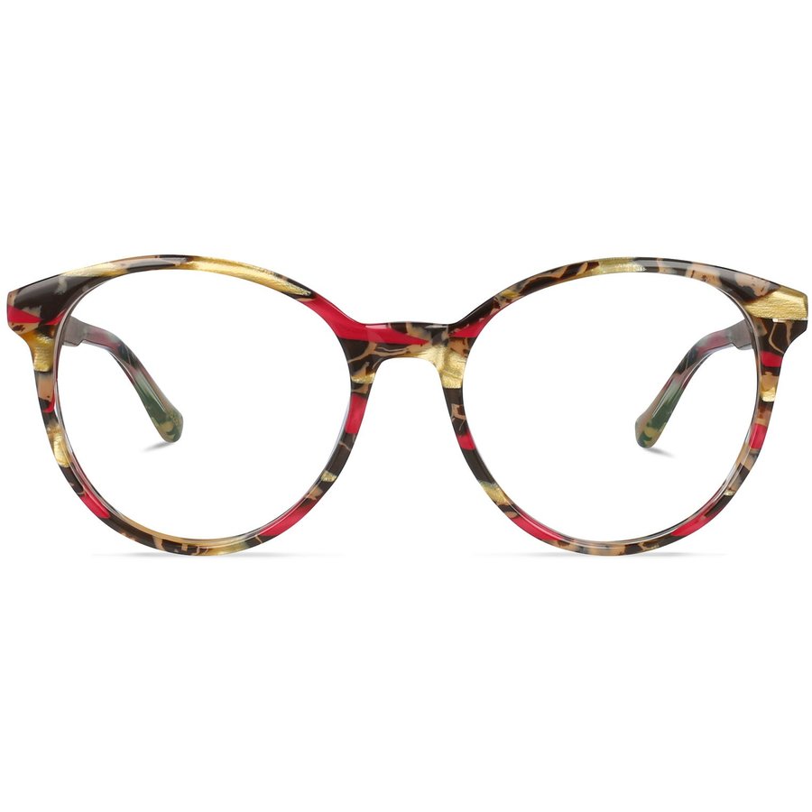 Rame ochelari de vedere dama Battatura Stella B283 Rosii-Havana Rotunde originale din Acetat cu comanda online