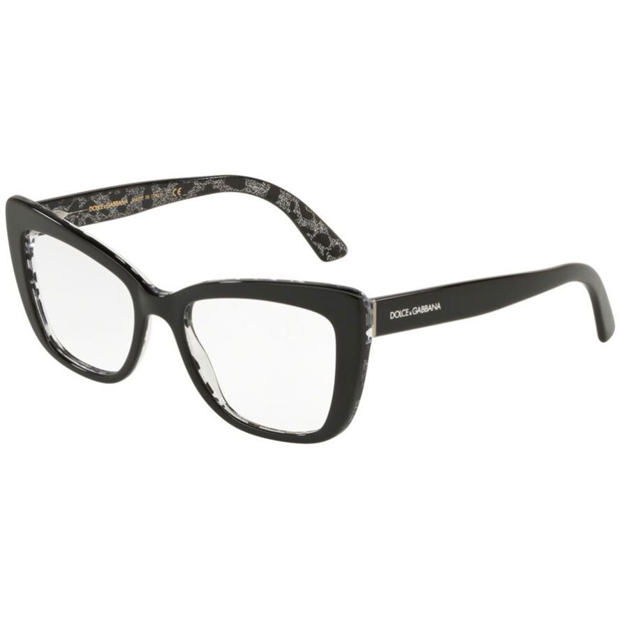 Rame ochelari de vedere dama Dolce & Gabbana DG3308 3203 Cat-eye Negre originale din Plastic cu comanda online