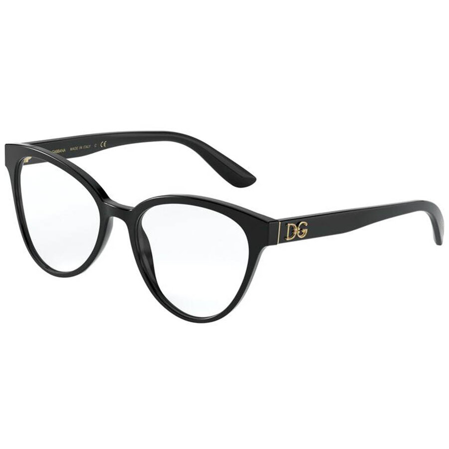 Rame ochelari de vedere dama Dolce & Gabbana DG3320 501 Rotunde Negre originale din Plastic cu comanda online