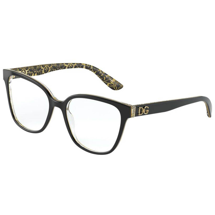 Rame ochelari de vedere dama Dolce & Gabbana DG3321 3215 Patrate Negre originale din Plastic cu comanda online