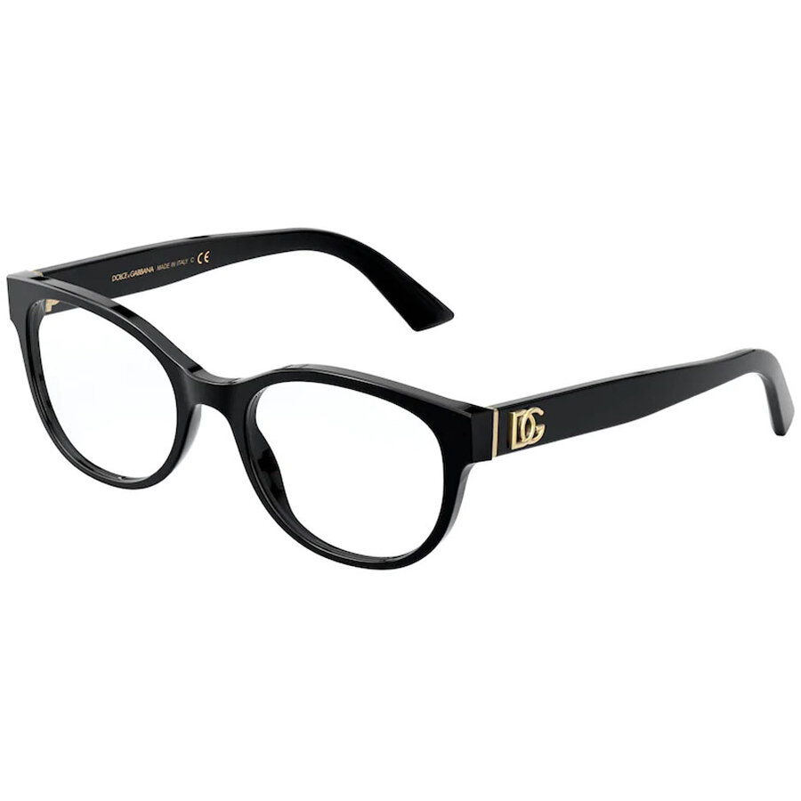Rame ochelari de vedere dama Dolce & Gabbana DG3327 501 Rotunde Negre originale din Plastic cu comanda online