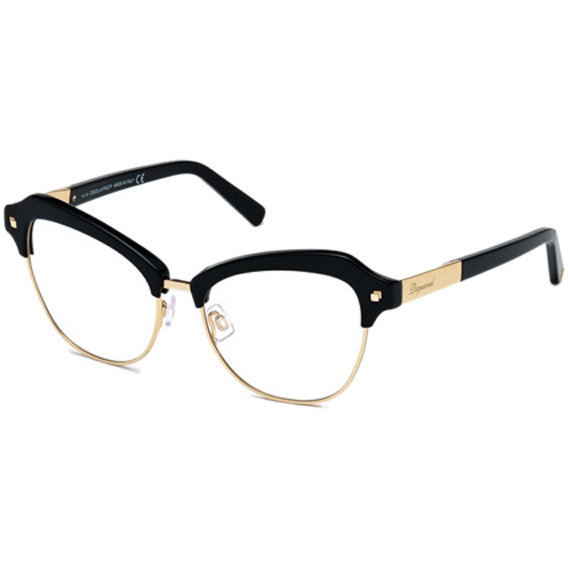Rame ochelari de vedere dama Dsquared DQ5152 001 Cat-eye Negre originale din Acetat cu comanda online