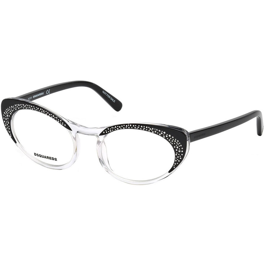 Rame ochelari de vedere dama Dsquared DQ5224 003 Cat-eye Transparenti originale din Plastic cu comanda online
