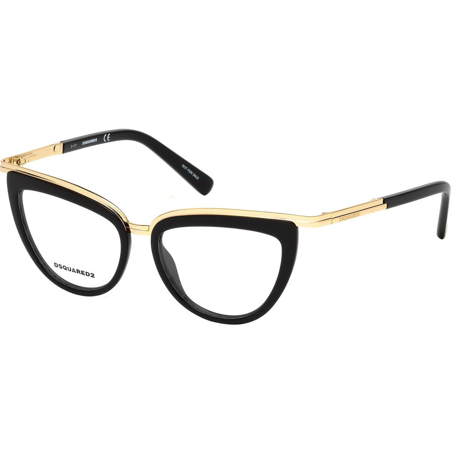 Rame ochelari de vedere dama Dsquared DQ5238 001 Cat-eye Negre originale din Plastic cu comanda online