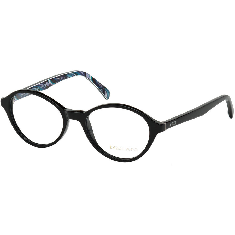 Rame ochelari de vedere dama Emilio Pucci EP5017 001 Rotunde Negre originale din Plastic cu comanda online