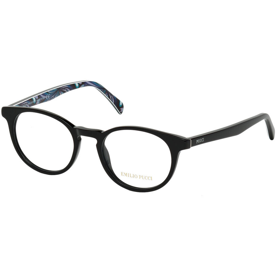 Rame ochelari de vedere dama Emilio Pucci EP5018 001 Rotunde Negre originale din Plastic cu comanda online