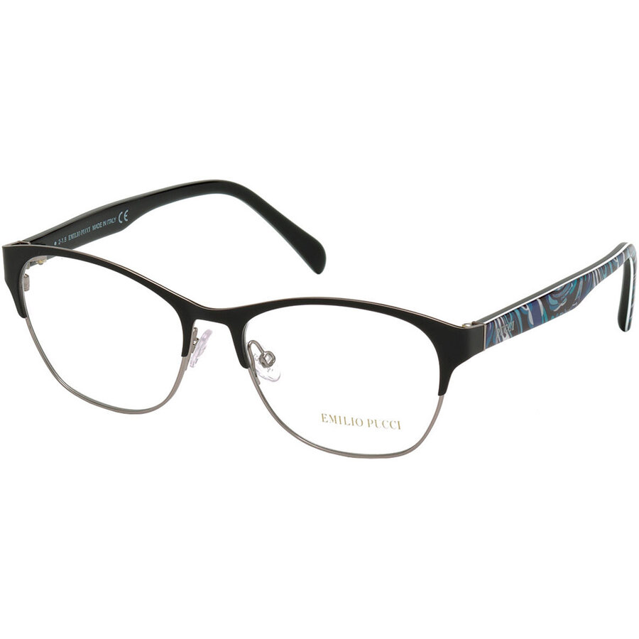 Rame ochelari de vedere dama Emilio Pucci EP5029 001 Cat-eye Negre originale din Metal cu comanda online