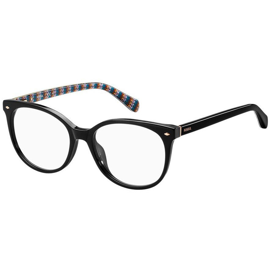 Rame ochelari de vedere dama FOSSIL FOS 7039 807 Negre Rotunde originale din Acetat cu comanda online