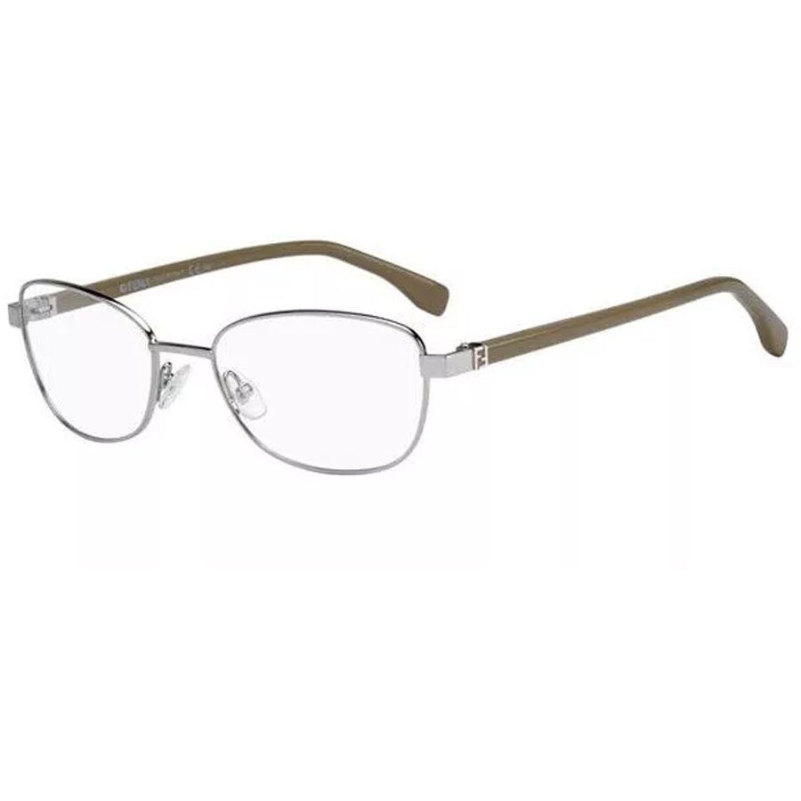 Rame ochelari de vedere dama Fendi FF 0012 SMF RUTHENIUM KHAKI Ovale Argintii originale din Metal cu comanda online