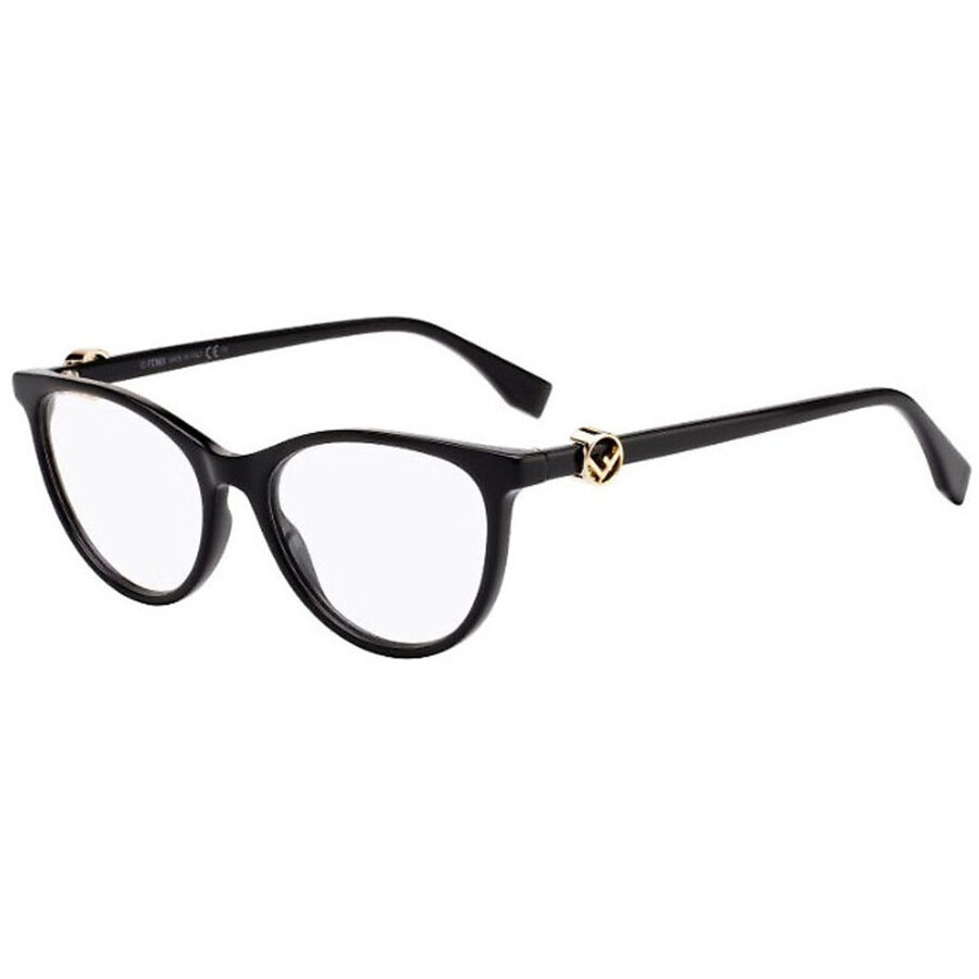 Rame ochelari de vedere dama Fendi FF 0332 807 Rotunde Negre originale din Plastic cu comanda online