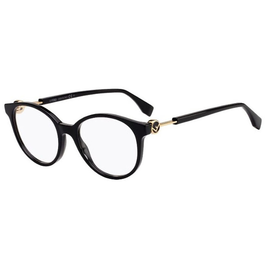 Rame ochelari de vedere dama Fendi FF 0348 807 Rotunde Negre originale din Plastic cu comanda online