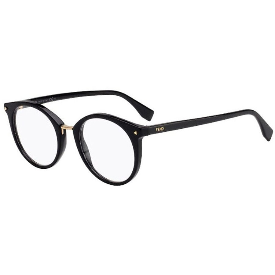 Rame ochelari de vedere dama Fendi FF 0350 807 Rotunde Negre originale din Plastic cu comanda online