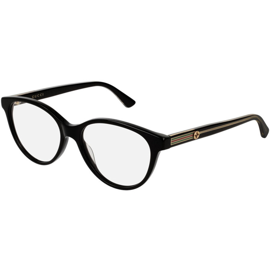 Rame ochelari de vedere dama Gucci GG0379O 001 Rotunde Negre originale din Plastic cu comanda online