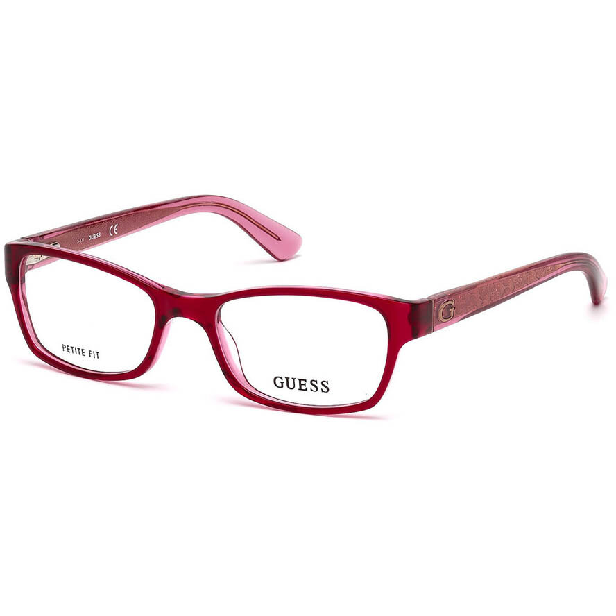 Rame ochelari de vedere dama Guess GU2591 074 Rectangulare Rosii originale din Acetat cu comanda online