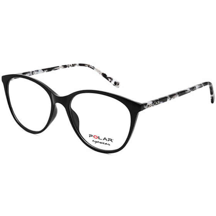 Rame ochelari de vedere dama Polar 1958 col. 410 Negre Rotunde originale din Plastic cu comanda online