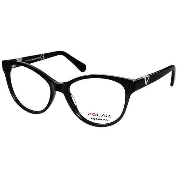 Rame ochelari de vedere dama Polar 906 | 77 Negre Cat-eye originale din Acetat cu comanda online