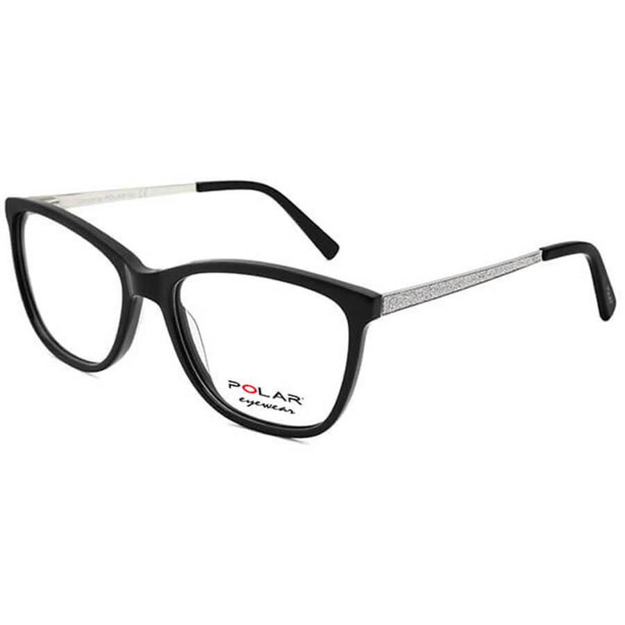 Rame ochelari de vedere dama Polar Diamond 04 | 78 Negre Rectangulare originale din Plastic cu comanda online