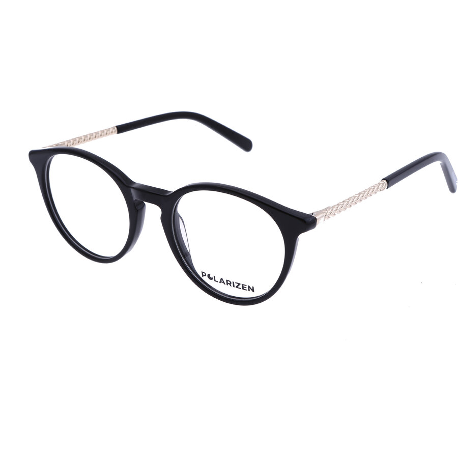 Rame ochelari de vedere dama Polarizen 17341 C1 Negre Rotunde originale din Plastic cu comanda online