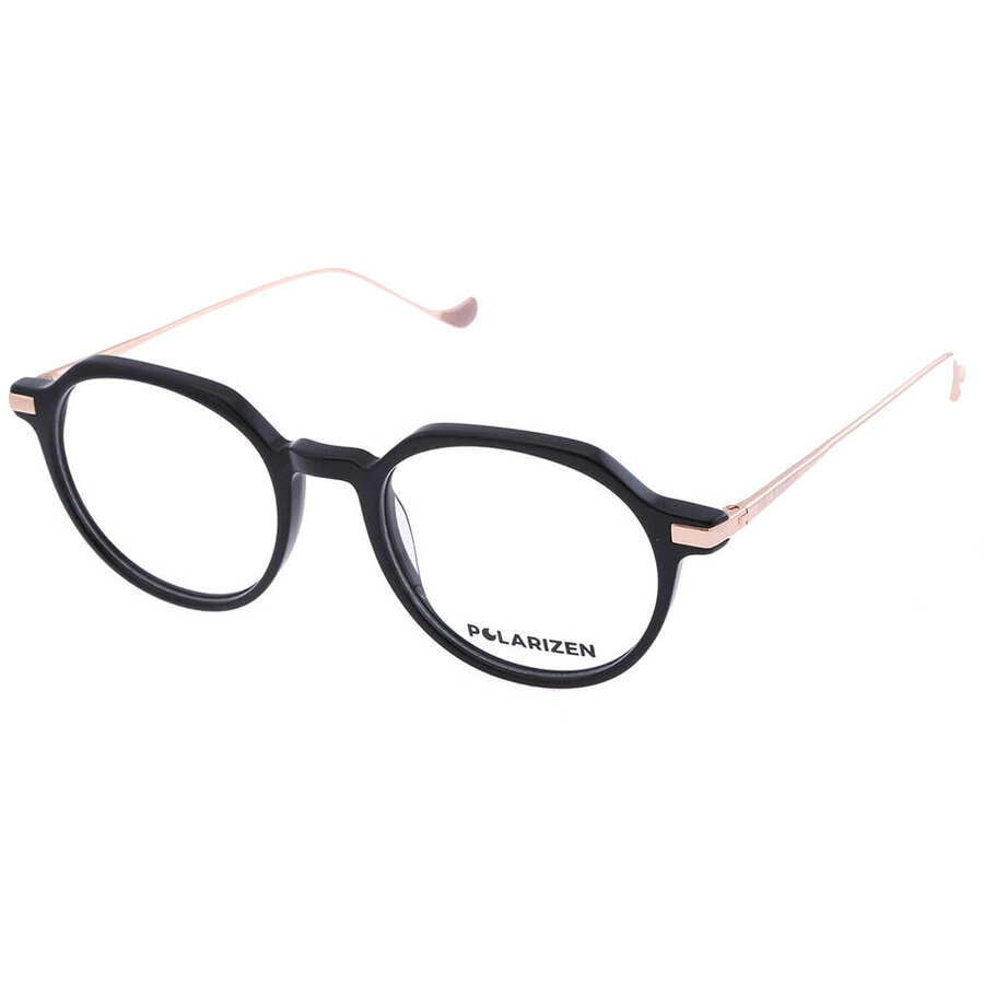 Rame ochelari de vedere dama Polarizen 17483 C1 Negre Rotunde originale din Plastic cu comanda online