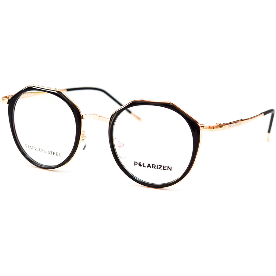 Rame ochelari de vedere dama Polarizen 3128 16 Negre Rotunde originale din Otel cu comanda online