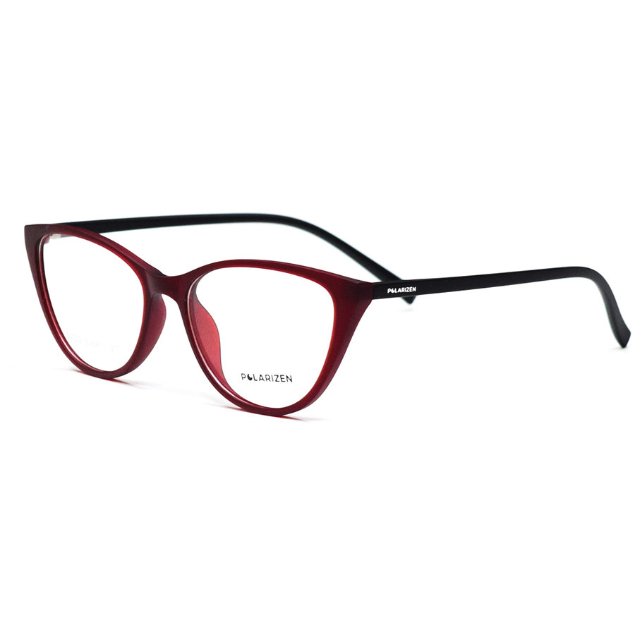 Rame ochelari de vedere dama Polarizen S1705 C3 Rosii Cat-eye originale din Plastic cu comanda online