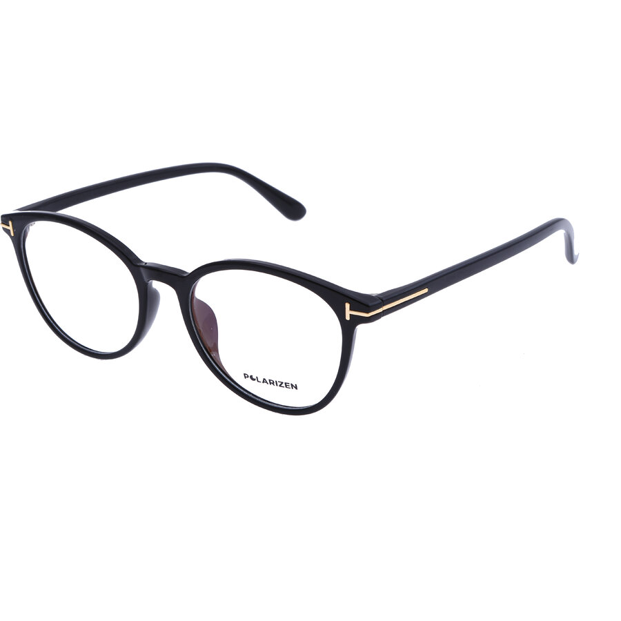 Rame ochelari de vedere dama Polarizen TR1708 C1 Negre Rotunde originale din Plastic cu comanda online