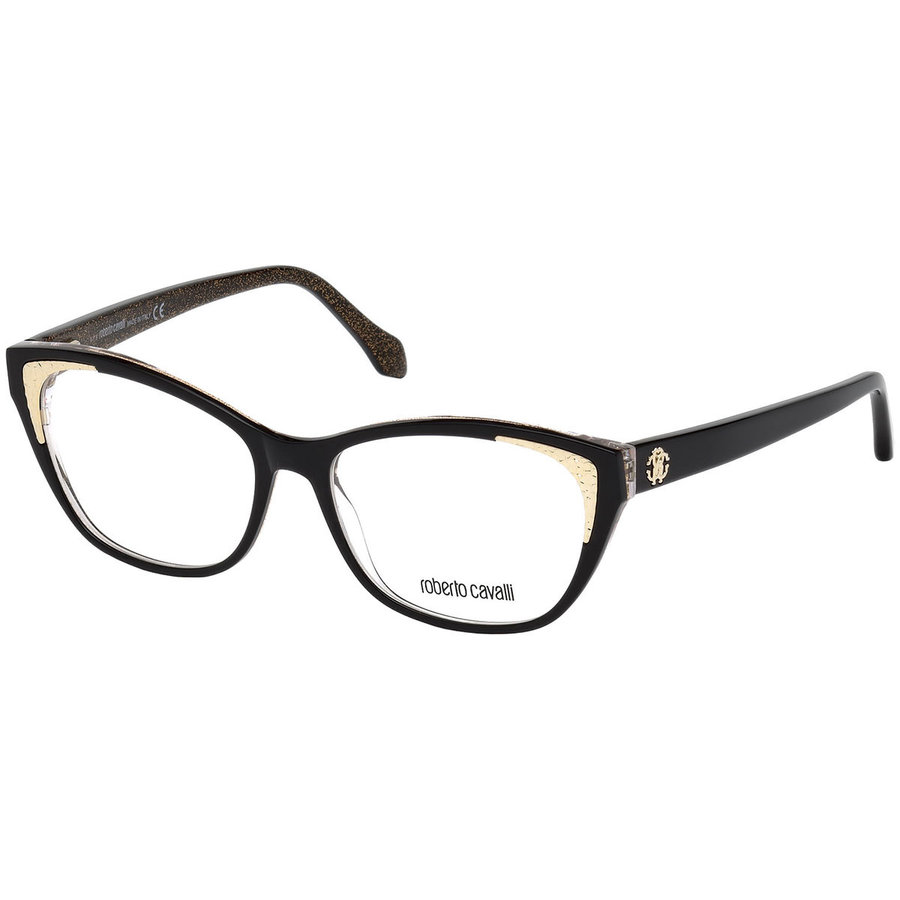 Rame ochelari de vedere dama Roberto Cavalli RC5033 001 Cat-eye Negre originale din Plastic cu comanda online