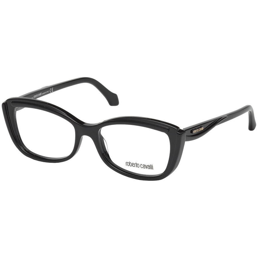 Rame ochelari de vedere dama Roberto Cavalli RC5044 001 Cat-eye Negre originale din Plastic cu comanda online