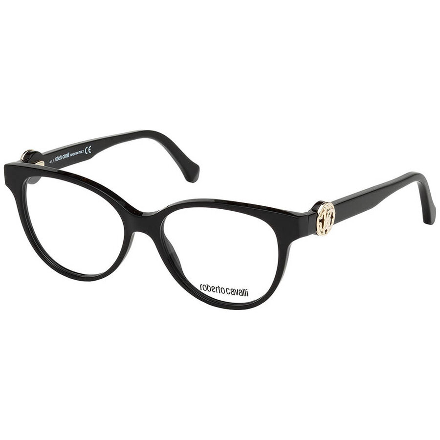 Rame ochelari de vedere dama Roberto Cavalli RC5047 001 Cat-eye Negre originale din Plastic cu comanda online