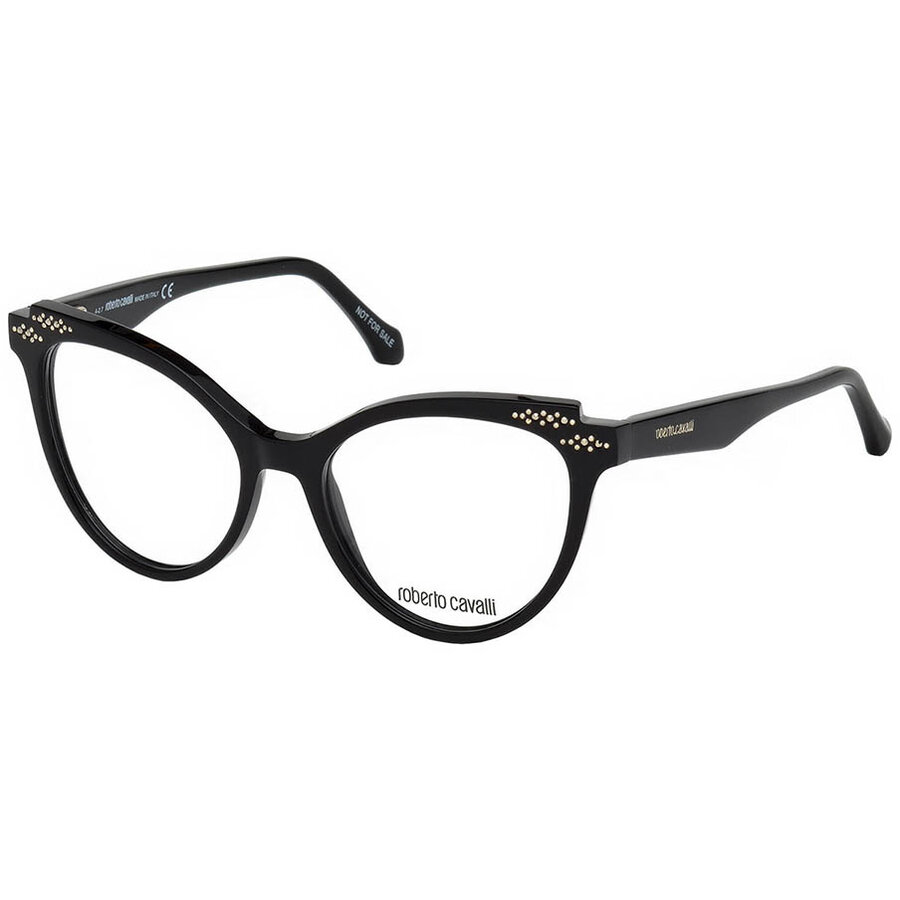 Rame ochelari de vedere dama Roberto Cavalli RC5064 001 Cat-eye Negre originale din Plastic cu comanda online