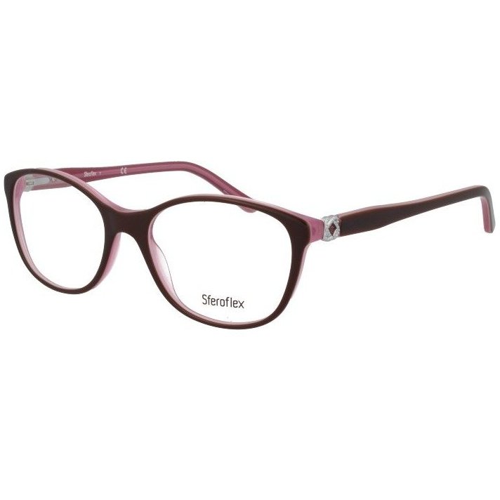 Rame ochelari de vedere dama Sferoflex SF1548 C518 Visinii Ovale originale din Acetat cu comanda online