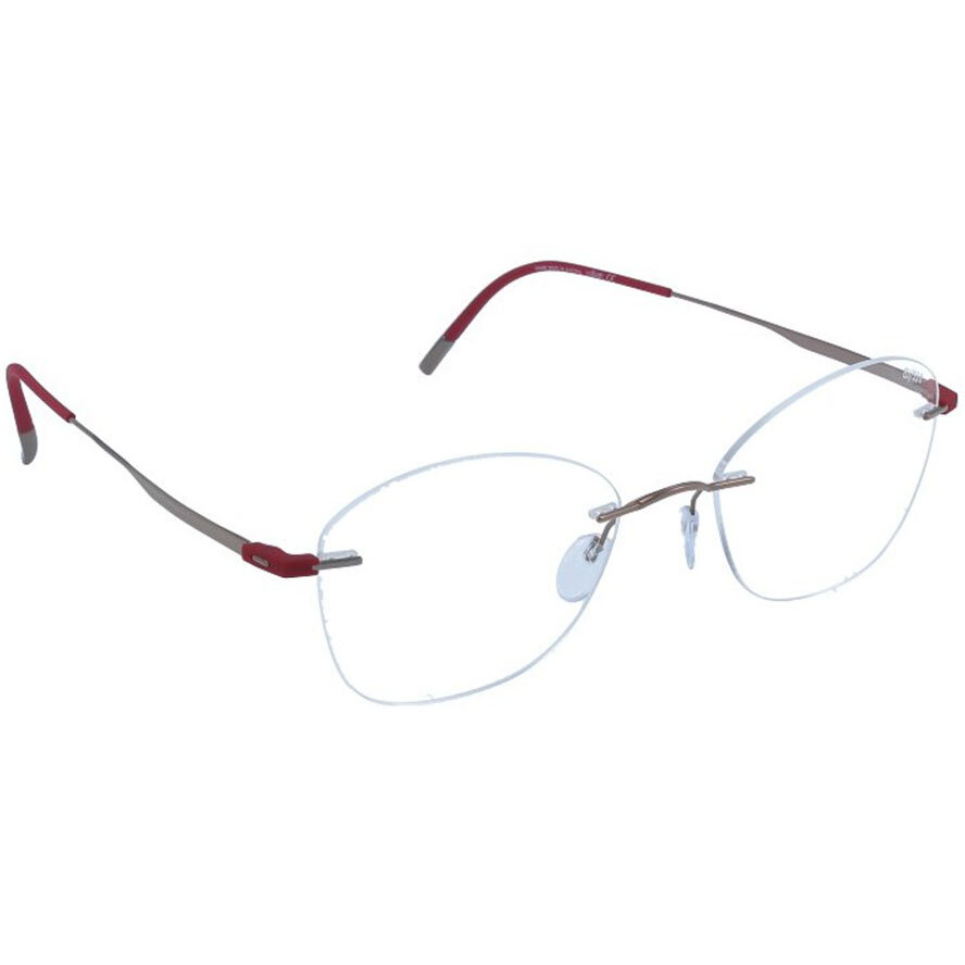Rame ochelari de vedere dama Silhouette 5516/EU 8540 Ovale Argintii-Rosii originale din Titan cu comanda online